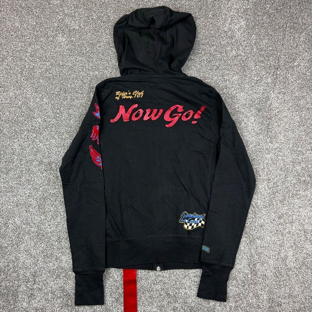 NWT Vintage Y2K Super G Hoodie Womens S Black Ready Action Hein Gericke Grunge - Picture 10 of 13